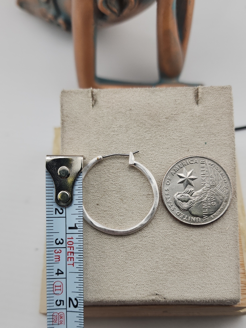 Silver Tone Hoop Earrings - Classic Silver Hoops - Picture 6 of 6